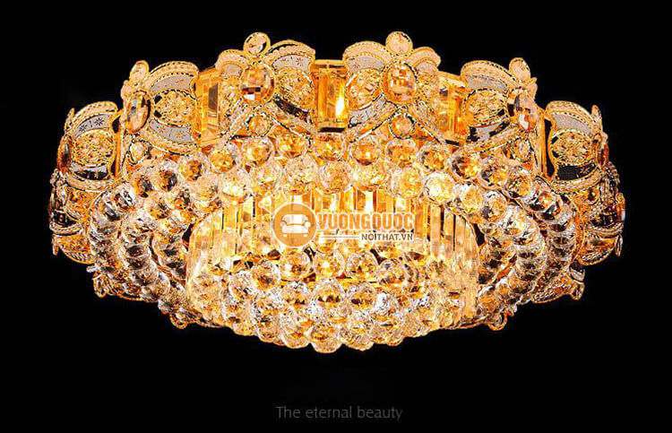 Đèn ốp trần pha lê thiết kế cầu kỳ trang trí phòng khách CM270-9